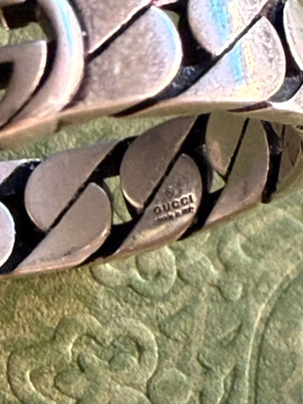 NWB GUCCI WIDE INTERLOCKING STERLING SILVER RING DESIGNER SZ: 21 - Picture 8 of 15